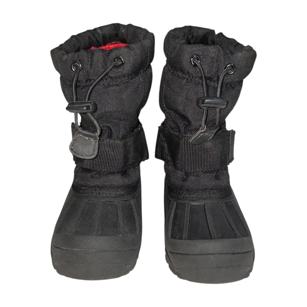Target Snow Boots Unisex 9/10 Black Thermolite Winter Duck Boots Toggle Strap